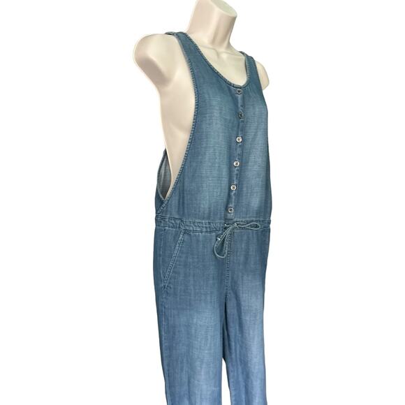 EUC Volcom Painterly Denim Chambray slim leg Jumpsuit Size XS - Picture 10 of 15